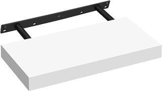 Sturdy Floating Shelf,White,for Books,Photos,Wall-Mounted,40,60,80cm length,Lounge,Kitchen,Hall-White-40x20x3.8-RadiatorCoversShop.com