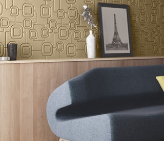 Bespoke Radiator Heater Cover in GOLD Finish with modern geometric SATURN Design Pattern-Gold-70x70cm-RadiatorCoversShop.com