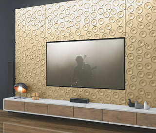 Custom-Made Floating Radiator Heater Cover in GOLD Finish with Decorative MOON Design Pattern-Gold-70x70cm-RadiatorCoversShop.com
