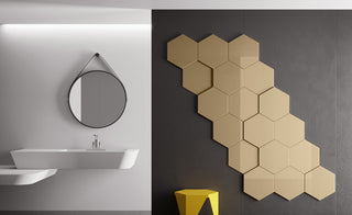 Decorative Wall Panels HEXAGONAL shape 6, 12 ,18 mm thickness for textured 3D design Luxury Gold Pk3-Gold-One Pack of 3-RadiatorCoversShop.com