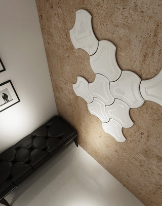 Decorative Wall Panels Gold Triangle Polygon shape routed outline detailing for rich 3D texture Pk3-Gold-One Pack of 3-RadiatorCoversShop.com