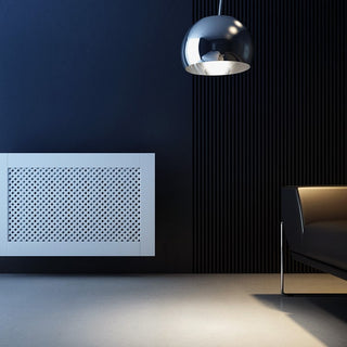 SALE White Framed Clip on Radiator Heater Covers with Classic decorative grille screening panel-Numbers 70x90cm-RadiatorCoversShop.com