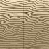 Decorative 3D Textured Feature Wall Panels in Gold Finish with Nautical Coastal WAVE Design Pattern-Gold-4 x 60x60cm / 23x23"-RadiatorCoversShop.com