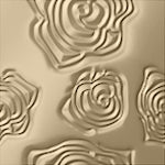 Decorative 3D Textured Feature Wall Panels in Gold Finish with Subtle ROSE Design Continuous Pattern-Gold-4 x 60x60cm / 23x23"-RadiatorCoversShop.com