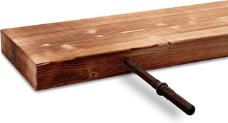 Floating Shelves in Scandinavian spruce, wall mounted hanging, invisible brackets (included). 60cm to 100cm wide options-Oak Wood-60x16.5-RadiatorCoversShop.com