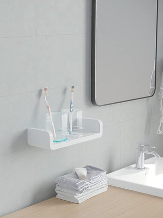 Wall Mounted Shelf, Display, Home Office, Study, Bathroom or Kitchen Storage Shelf-White-32x11x7-RadiatorCoversShop.com