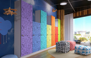 Children Radiator Cabinet Cover with Funky CLOUDS design for Kids Bedroom Nursery Playroom-Radiator Covers > Enclosed Radiator Cabinets > Children Designs Heater Cabinets > Radiator Casing for Kids Safety > Nursery Radiator Casing > Playroom Radiator Boxing > Cool Radiator cover baby room-RadiatorCoversShop.com