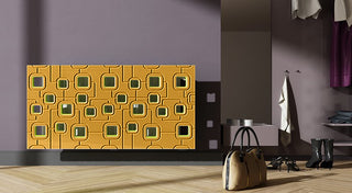 Bespoke Radiator Heater Cover with geometric SATURN Design SATIN MATT Finish-Radiator Covers > Panel Radiator Covers > Modern Radiator Covers > Designer Radiator Cover > Custom Made Radiator Covers > Heater Grill Covers > Clip on Panel Covers > Made to Measure Radiator Cover-RadiatorCoversShop.com