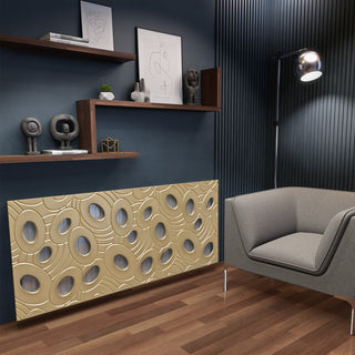 Designer Custom Made Radiator Heater Cover in GOLD Finish with Luxury GALAXY Design Pattern-Gold-70x70cm-RadiatorCoversShop.com
