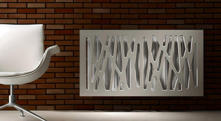 Stylish Radiator Heater Cover with Unusual with GEO Design HIGH GLOSS Finish-Radiator Covers Light Grey