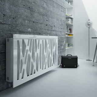 Radiator Heater Cover with Futuristic GEO Design WHITE 70 80 90 100 110 120 130 140 150 160 170 180-White Gloss-70x70cm-RadiatorCoversShop.com