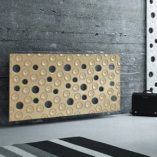Custom-Made Floating Radiator Heater Cover in GOLD Finish with Decorative MOON Design Pattern-Gold-70x70cm-RadiatorCoversShop.com