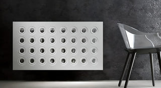Made to Measure Radiator Heater Cover with Contemporary RINGS Design HIGH GLOSS Finish-Radiator Covers Linen