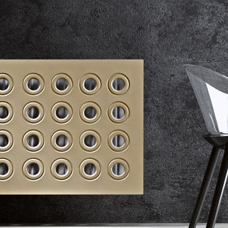 Made to Measure Radiator Heater Cover in GOLD Finish with Contemporary RINGS Design Pattern-Gold-70x70cm-RadiatorCoversShop.com