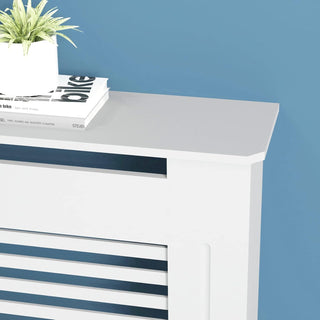 Elegant White Removable Radiator Heater Covers with Classic HORIZONTAL SLATS decorative grille screening panel-Small-RadiatorCoversShop.com