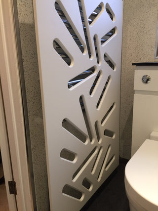 Towel Rail Radiator Cover Safety Panel protecting from burns in En-suit Cloaks Bathroom Heaters-White-70x70cm-RadiatorCoversShop.com