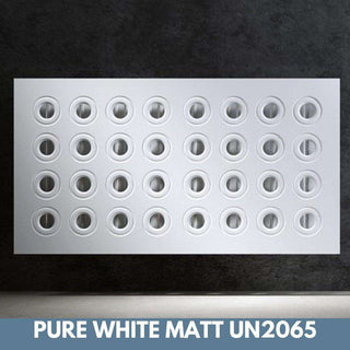 Made toMeasure Radiator Heater Cover RINGS Design WHITE 70 80 90 100 110 120 130 140 150 160 170 180-Radiator Covers > Panel Radiator Covers > Modern Radiator Covers > Designer Radiator Cover > Custom Made Radiator Covers > Heater Grill Covers > Clip on Panel Covers > Made to Measure Radiator Cover-RadiatorCoversShop.com