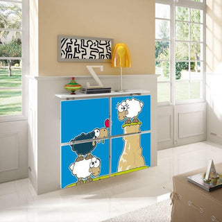 Children's Radiator Cabinet Cover CARTOON Black Sheep Gift design Kids Bedroom Nursery Playroom-Radiator Covers > Floating Radiator box & Shelf > Children Design Heater Cabinets > Radiator Casing for Kids Safety > Nursery Radiator Casing > Playroom Radiator> Made toMeasure > Custom Designs Cover-RadiatorCoversShop.com