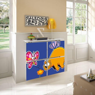 Children's Radiator Cabinet Cover CARTOON Dino & Butterfly design for Kids Bedroom Nursery Playroom-Radiator Covers > Floating Radiator box & Shelf > Children Design Heater Cabinets > Radiator Casing for Kids Safety > Nursery Radiator Casing > Playroom Radiator> Made toMeasure > Custom Designs Cover-RadiatorCoversShop.com