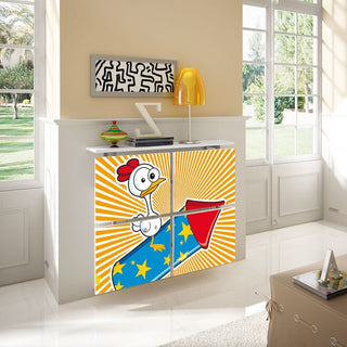 Children's Radiator Cabinet Cover Cartoon RocketDuck design Kids Bedroom Nursery Playroom Top Shelf-Radiator Covers > Floating Radiator box & Shelf > Children Designs Heater Cabinets > Radiator Casing for Kids Safety > Nursery Radiator Casing > Playroom Radiator-RadiatorCoversShop.com