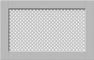 Traditional White Radiator Heater Covers with Classic Fleur de Lis decorative grille frame inset-Radiator Covers > Panel Radiator Covers > Classic Radiator Covers > Designer Radiator Cover > Custom Made Radiator Covers > Heater Grill Covers > Clip on Panel Covers > Made to Measure Radiator Cover-RadiatorCoversShop.com