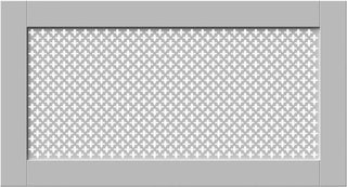 Traditional White Radiator Heater Covers with Classic Fleur de Lis decorative grille frame inset-Radiator Covers > Panel Radiator Covers > Classic Radiator Covers > Designer Radiator Cover > Custom Made Radiator Covers > Heater Grill Covers > Clip on Panel Covers > Made to Measure Radiator Cover-RadiatorCoversShop.com