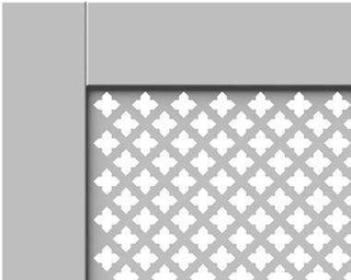 White Framed Clip on Radiator Heater Covers with Classic GEM decorative grille screening panel motif-Radiator Covers > Panel Radiator Covers > Classic Radiator Covers > Designer Radiator Cover > Custom Made Radiator Covers > Heater Grill Covers > Clip on Panel Covers > Made to Measure Radiator Cover-RadiatorCoversShop.com
