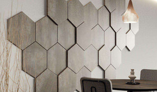 Decorative HEXAGONAL wall panels with varied thickness for textured 3D surface design, pack of 3-Wall Panelling > Decorative Wall Panels > Textured Wall Panels > 3D Wall Panels > Feature Wall Covering-RadiatorCoversShop.com