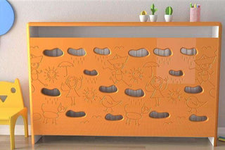 Children Radiator Cabinet Cover with Funky CLOUDS design for Kids Bedroom Nursery Playroom-Radiator Covers > Enclosed Radiator Cabinets > Children Designs Heater Cabinets > Radiator Casing for Kids Safety > Nursery Radiator Casing > Playroom Radiator Boxing > Cool Radiator cover baby room-RadiatorCoversShop.com