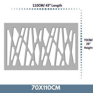 SALE Radiator Heater Cover with Futuristic GEO Design WHITE & Slate Grey Metallic-Radiator Covers > Panel Radiator Covers > Modern Radiator Covers > Designer Radiator Cover > Custom Made Radiator Covers > Heater Grill Covers > Clip on Panel Covers > Made to Measure Radiator Cover-RadiatorCoversShop.com