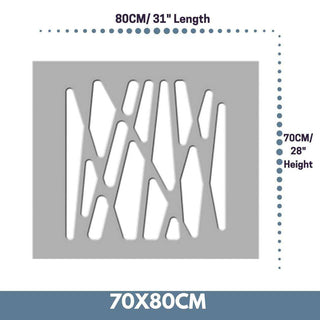 Radiator Heater Cover with Futuristic GEO Design WHITE 70 80 90 100 110 120 130 140 150 160 170 180-Radiator Covers > Panel Radiator Covers > Modern Radiator Covers > Designer Radiator Cover > Custom Made Radiator Covers > Heater Grill Covers > Clip on Panel Covers > Made to Measure Radiator Cover-RadiatorCoversShop.com