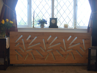 Modern Custom Made Radiator Heater Cover with Trendy STICKS Design in Oak Wood Finish-Radiator Covers > Panel Radiator Covers > Modern Radiator Covers > Designer Radiator Cover > Custom Made Radiator Covers > Heater Grill Covers > Clip on Panel Covers > Made to Measure Radiator Cover-RadiatorCoversShop.com