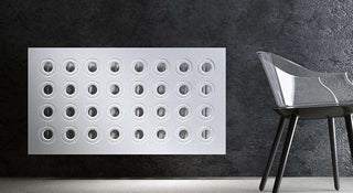 Made toMeasure Radiator Heater Cover RINGS Design WHITE 70 80 90 100 110 120 130 140 150 160 170 180-Radiator Covers > Panel Radiator Covers > Modern Radiator Covers > Designer Radiator Cover > Custom Made Radiator Covers > Heater Grill Covers > Clip on Panel Covers > Made to Measure Radiator Cover-RadiatorCoversShop.com