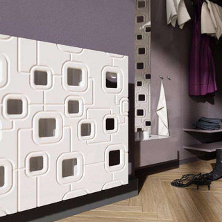 Bespoke Radiator Heater Cover geometric SATURN Design WHITE available in lengths from 70cm to 180cm-Radiator Covers > Panel Radiator Covers > Modern Radiator Covers > Designer Radiator Cover > Custom Made Radiator Covers > Heater Grill Covers > Clip on Panel Covers > Made to Measure Radiator Cover-RadiatorCoversShop.com