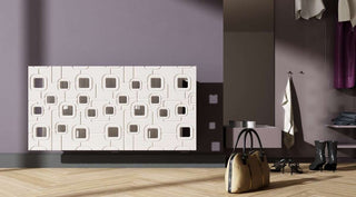 Bespoke Radiator Heater Cover with geometric SATURN Design SATIN MATT Finish-Radiator Covers > Panel Radiator Covers > Modern Radiator Covers > Designer Radiator Cover > Custom Made Radiator Covers > Heater Grill Covers > Clip on Panel Covers > Made to Measure Radiator Cover-RadiatorCoversShop.com