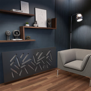 Modern Clip on Radiator Heater Cover with Trendy STICKS Design in SATIN MATT Finish-Radiator Covers > Panel Radiator Covers > Modern Radiator Covers > Designer Radiator Cover > Custom Made Radiator Covers > Heater Grill Covers > Clip on Panel Covers > Made to Measure Radiator Cover-RadiatorCoversShop.com