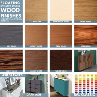 Modern Floating Radiator Cover MINIMAL LINES Cabinet Box Wood Finish wooden drawers Ref RCMN251DWWD-Radiator Cabinets > Heater Boxes > Radiator Enclosure > Radiator Casing > Radiator Enclosure > Custom Made Radiator Cabinets > Radiator Screens > Radiator Topper > Radiator Cabinet with drawer-RadiatorCoversShop.com