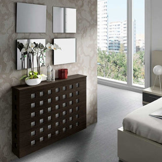 Modern Floating Radiator Heater Cover GEOMETRIC SQUARES Cabinet Box Design Wood Finish RCGE243WD-Radiator Cabinets > Heater Boxes > Radiator Enclosure > Radiator Casing > Radiator Enclosure > Custom Made Radiator Cabinets > Radiator Screens > Radiator Topper > Radiator Cabinet with drawer-RadiatorCoversShop.com