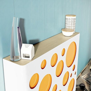 Modern Floating Radiator Heater Cover NORDIC CIRCLES Metal Cabinet design flush wood top Ref RCNR235-Radiator Covers > Floting Radiator Cabinets > Drawer Radiator Cover > Modern Radiator Covers > Designer Radiator Covers > Custom Made Heater Cover > Wall Mounted Covers > Made toMeasure Radiator Cover-RadiatorCoversShop.com