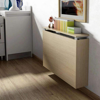 Custom Made Folding TABLE Radiator Cover Multi-functional Cabinet Space Saving Design in Oak Wood-Radiator Covers > Floting Radiator Cabinets > Table Radiator Covers > Modern Radiator Covers > Designer Radiator Covers > Custom Made Heater Cover > Wall Mounted Covers > Made toMeasure Radiator Cover-RadiatorCoversShop.com
