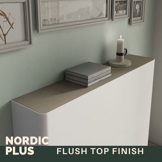 Modern Floating Radiator Heater Cover NORDIC CANES Metal Cabinet design flush wood top Ref RCNR232-Radiator Covers > Floting Radiator Cabinets > Drawer Radiator Cover > Modern Radiator Covers > Designer Radiator Covers > Custom Made Heater Cover > Wall Mounted Covers > Made toMeasure Radiator Cover-RadiatorCoversShop.com