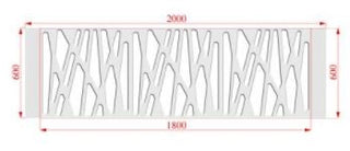 Radiator Heater Cover with Futuristic GEO Design WHITE 70 80 90 100 110 120 130 140 150 160 170 180-Radiator Covers > Panel Radiator Covers > Modern Radiator Covers > Designer Radiator Cover > Custom Made Radiator Covers > Heater Grill Covers > Clip on Panel Covers > Made to Measure Radiator Cover-RadiatorCoversShop.com