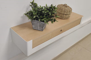 Wall Mounted 60cm Metal Console Table with wooden top & drawers for Entry Hall or Dressing Room Desk-Wall Mounted Table > Floating Console Table> Hall Table with Drawer > Modern Occasional Desk > Dressing Room Table > Custom Designs Colour Combinations > Entry Hall Table > Radiator Shelf Drawer Table-RadiatorCoversShop.com