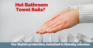 Female hands warming over Radiator - Our Stylish protection, installed in literally minutes