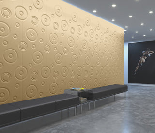 Decorative 3D Textured Feature Wall Panels in Gold Finish with Modern Oversized DROP Design-Gold-3 Pks 4 x 60x60cm-RadiatorCoversShop.com