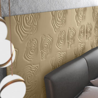 Decorative 3D Textured Feature Wall Panels in Gold Finish with Subtle ROSE Design Continuous Pattern-Gold-2 x 60x120cm / 23x47"-RadiatorCoversShop.com