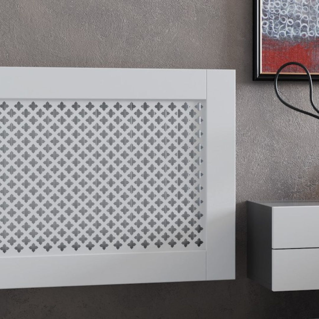 Classic White Radiator Heater Cover perforated grille screening panel ...