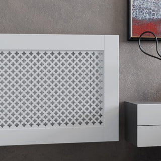 SALE White Framed Clip on Radiator Heater Covers with Classic decorative grille screening panel-GEM 70x110cm-RadiatorCoversShop.com