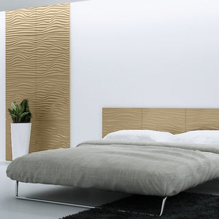 Decorative 3D Textured Feature Wall Panels in Gold Finish with Nautical Coastal WAVE Design Pattern-Gold-2 x 60x120cm / 23x47"-RadiatorCoversShop.com