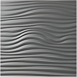 Decorative 3D Textured Feature Wall Panels in Gold Finish with Nautical Coastal WAVE Design Pattern-Gold-4 x 60x60cm / 23x23"-RadiatorCoversShop.com